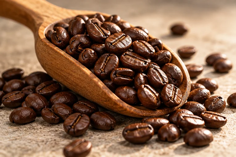AI editorial illustration of ripe Vietnamese-style coffee cherries; not a specific farm photograph