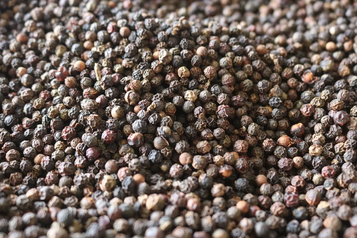 Close up of pepper grains