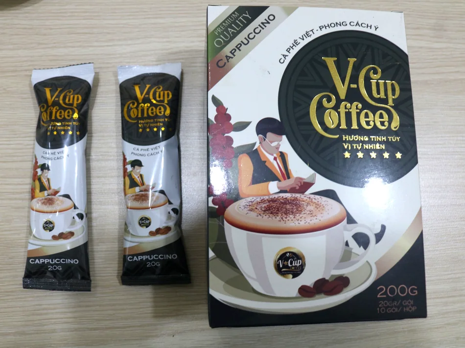 Example cappuccino instant coffee packaging